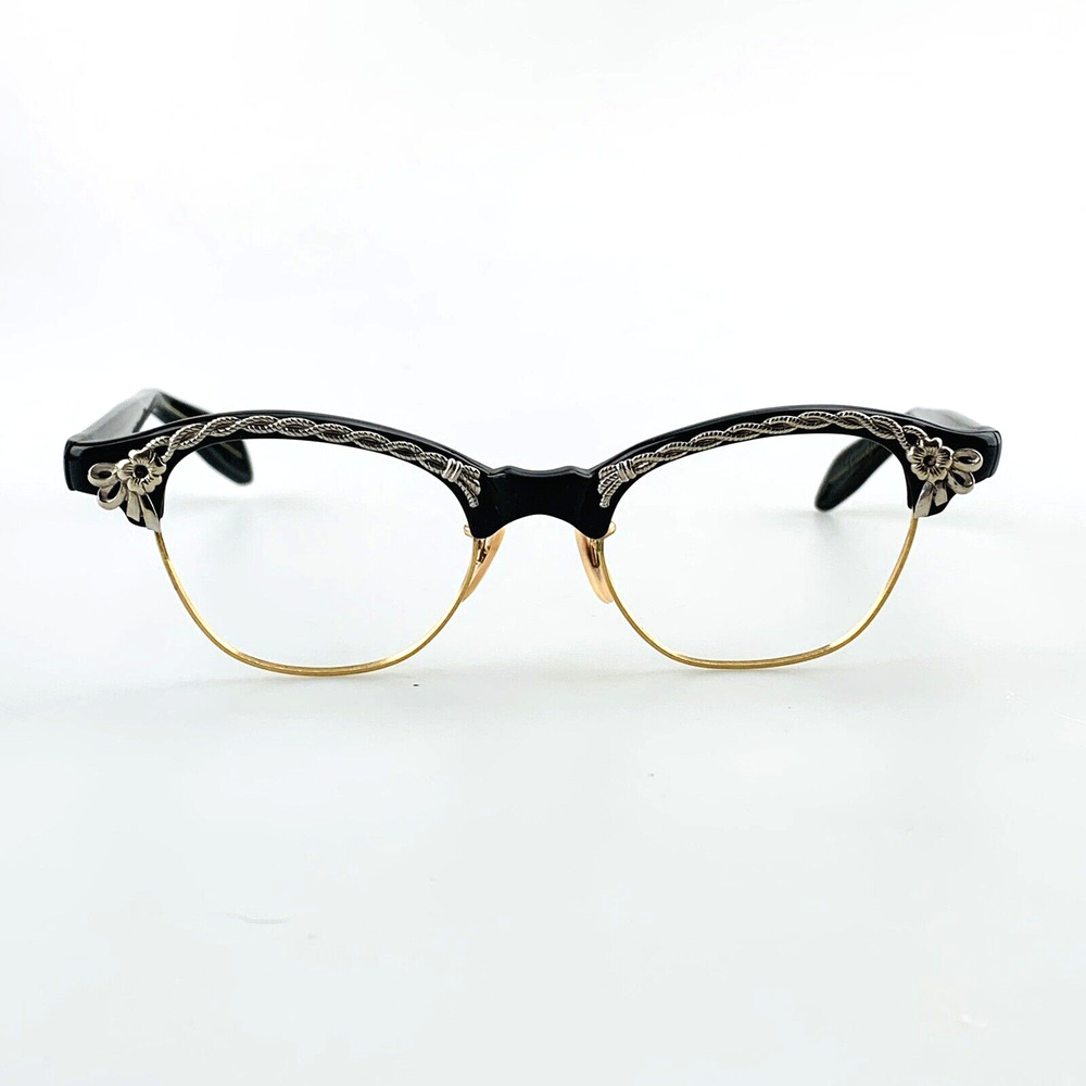 Vintage Graceline Eyeglasses FRAME ONLY Black Cat Eye 50s RARE